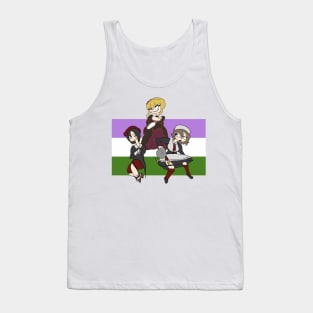 Umineko No Naku Koro Ni Episode 8 Spoilers Yasu Sayo Beatrice Shannon Kanon Genderqueer Flag Tank Top